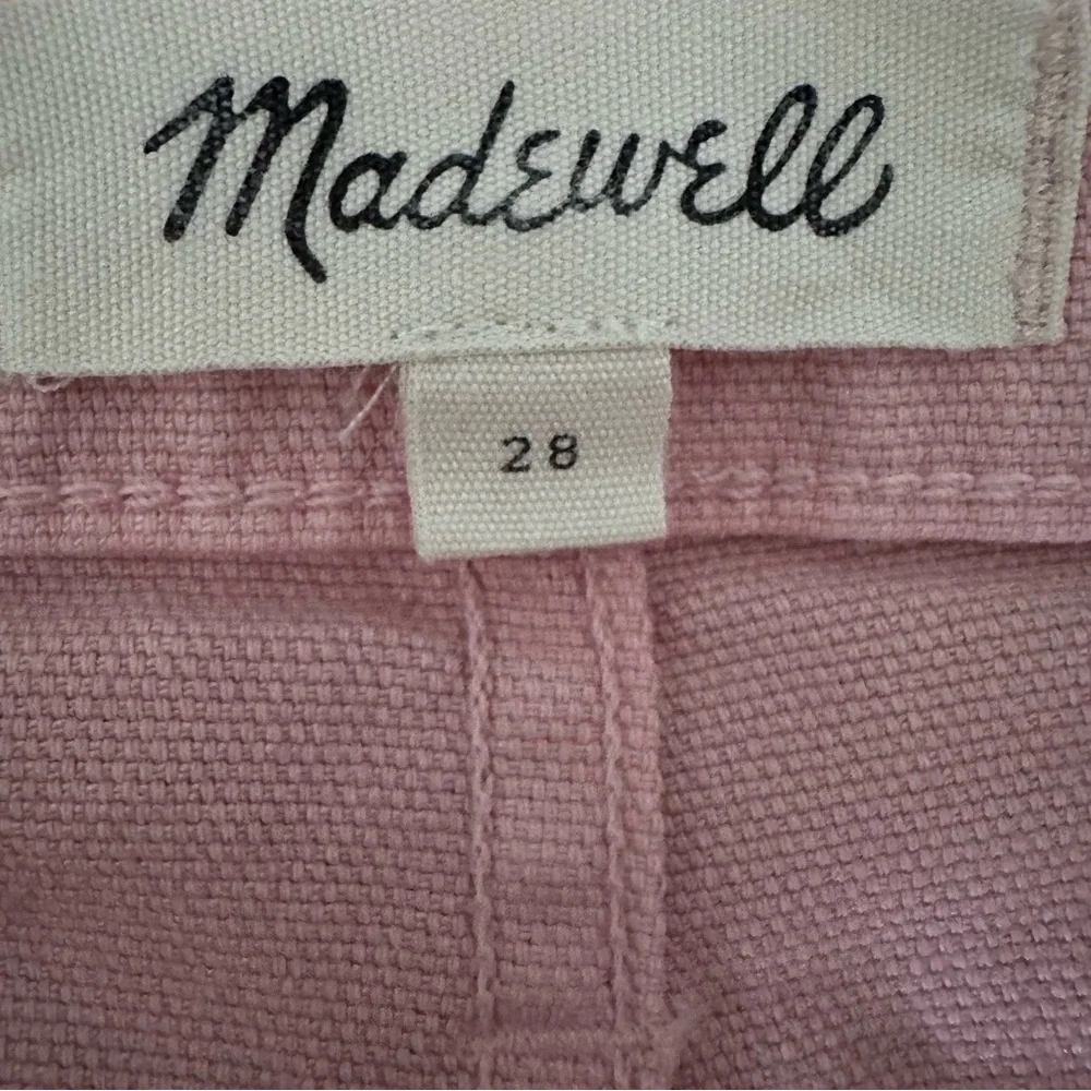 Madewell Emmett Wide Leg Cropped Pants in light pink